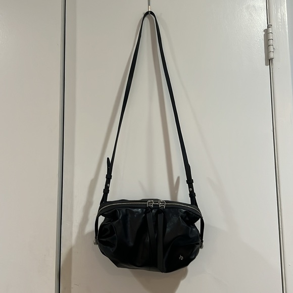 Rag & Bone Black Leather Top handle Convertible crossbody bag with silver - Picture 7 of 7
